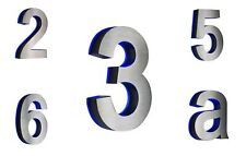 LED-Hausnummer Edelstahl V2A H18cm blau weiß DC12Volt ohneTrafo 0 1 2 3 4 5 6 7 