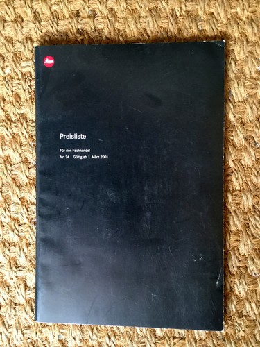Leica preisliste fachhandel - leica, f.