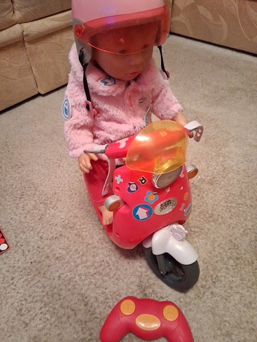 Baby born motorrad mit - baby, puppe