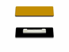 Namensschild OHNE Gravur, 55x15mm,Rohling,Ansteckschild,Anstecknadel - GOLD matt