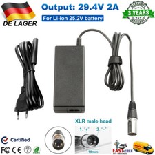 29,4V 2A elektrofahrrad Akku Ladegerät für E-Bike Pedelec Elektrofahrrad 3Pin DE