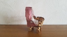 Puppenwagen Räderbettchen Himmelbettchen für Puppenstube