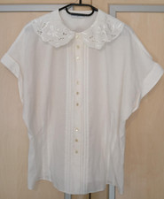 Erfo Trachten Bluse luftig , kurzarm, Größe 44,weiß