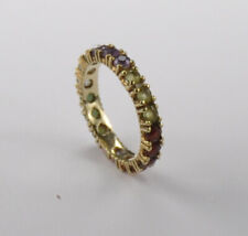 Memory Eternity Ring Regenbogen Peridot Citrin Amethyst Topas Granat  585 Gold