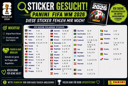 Panini sticker 2026 - sticker, tausch