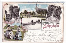 BRANDENBURG , LITHO GRUSS AUS DEM SPREEWALD , BURG , KIRCHE , TRACHTEN , 1905