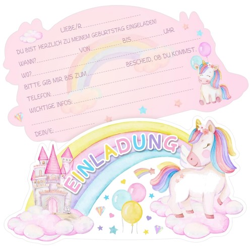 Einhorn einladungskarten - einhorn,
