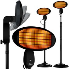 Heizstrahler Standfuß 3 Stufen Wärmestrahler Infrarot Terrasse 2000 Watt RETOURE