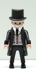 FEINER HERR B ANZUG ZYLINDER GRAU PLAYMOBIL zu Western 1900 Victorian Custom RAR