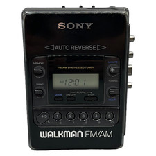 Sony Walkman WM-F2081 FM/AM Radio Kassettenplayer Auto Reverse Schwarz Defekt