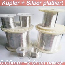 Kupferdraht Versilbert Ø 0,05-2mm Silberdraht Mit Kupferkern Schmuck 1-100 Meter