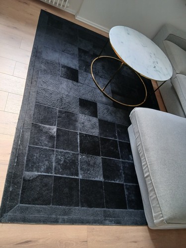 Schwarzes kuhfell teppich 240 - kuhfell,