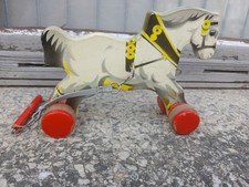 DDR Holzpferd - Kinderspielzeug - auf Rädern - 16 x 6 x 12,2 cm