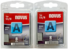 2x 2000 NOVUS Tackerklammern Typ A 53 8 x11,3 mm SUPERHART Heftklammern 042-0356
