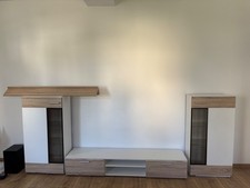 wohnwand sonoma eiche weiß