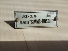 Blechschild um 1910 Brevets Simms Bosch Magnetzünder Magneto Frankreich Oldtimer