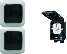 Home Easy Funk-Schalter-Set 1000W  2 Außenwandschalter + Einbauschalter Outdoor