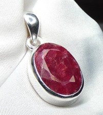 ❤️ Rubin Anhänger 925 Silber ✨ Facettiert Weinrot Pink • Edelstein Unikat❤️