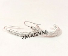 Funkelnde Pflastern Diamant 925 Sterlingsilber Handarbeit Ohrring Damen Ehering