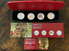Australien 4 x 1 Oz Silber Typeset Lunar Maus II 2008 im Etui & Zertifikat