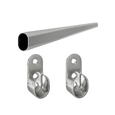 Stahl Schrankstange verchromt Kleiderstange 30x15mm Wand-Kleiderstangenhalter