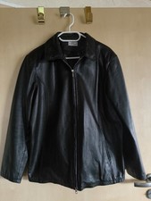 Echtlederjacke Leder Jacke Gr. 44/46 in schwarz