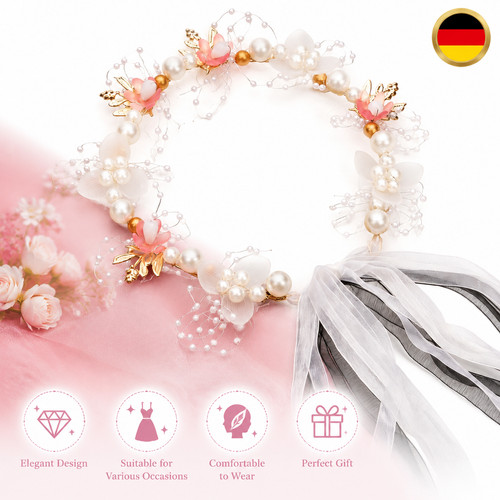 Haarband perlen gold weiß - perlen,