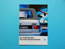 Prospekt / Katalog / Broschüre - VW Golf I Cabrio / Cabriolet / Quartett - 01/90