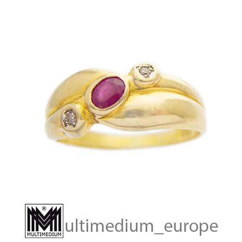 585 gelbgold rubin diamant - gelbgold,