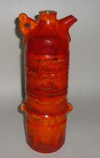 Seltene Keramik-Flasche Vase Krug 305 Orange Lava Mid-Century  wohl Ruscha 28 cm