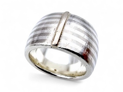 Vintage gestreifter silberring - vintage,