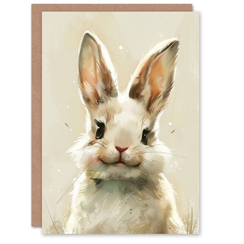 Grußkarte happy smiling - happy, bunny