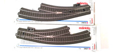 Märklin H0 24671+24672 Bogenweiche L/R Digital+Antrieb+Laterne, Top Zustand, OVP