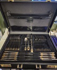 Altes Essbesteck-Set von SBS, 72 teilig f. 12 Personen mit Koffer