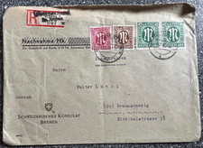 BIZO, R-FernBrief, 1946, Mi. 22 Az/24 Bz u. 31 Cz, Oberneuland n BS