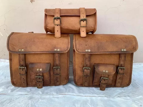 Vintage leder satteltaschen - vintage,