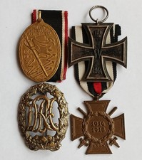 4 Orden aus der Zeit des 1.WK, Eisernes Kreuz, Sportabzeichen silber