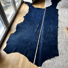 1/2 Lederhaut, Rind, Nappaleder, blau ca. 1,8-2 qm, Stärke ca. 1,5 mm