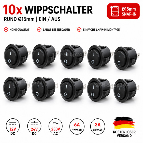 10x mini wippschalter - 10x,
