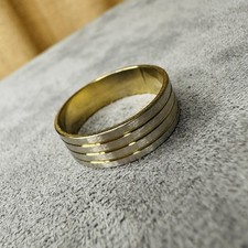 Ring Edelstahl bicolor silber gold Größe 66 Herren Schmuck Geschenk