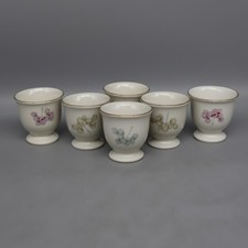 6x vintage Porzellan Eierbecher Johann Haviland ~ rares Dekor ~ Topzustand