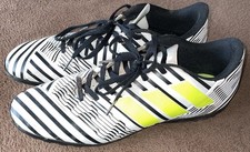ADIDAS NEMEZIZ FOOTBALL Fussballschuhe UK 9 Größe 43 1/3 weiß schwarz gelb 