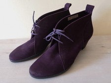 Damen Schuhe Boots Stiefelette ARCHE Gr 39 violett schwarz Velour Leder