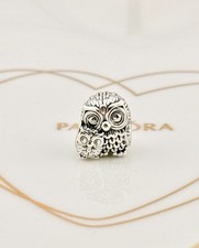 Neu Original Echt Pandora Sterling Silber Charming Eule Familie Charm 791966