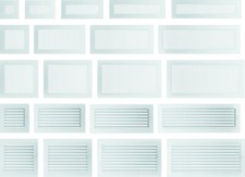 Lüftungsgitter Luftgitter Kamin Gitter Kaltluftgitter Warmluftgitter - WEIß