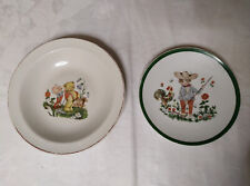 2 Teller mit Motiv, DDR, alt, Suppenteller, Eßteller Frühstück, Abendbrot,Kinder