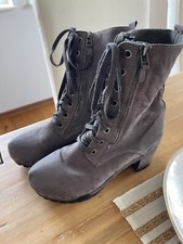 Softclox 40 Damen Stiefeletten Grau Wie Neu Leder