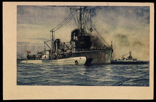Künstler boot der - künstler-ak, u-boot