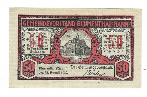 Notgeld blumenthal gemeinde - notgeld,