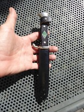 Altes Fahrtenmesser Herbertz - Raute Grüne Lilie - Metallscheide